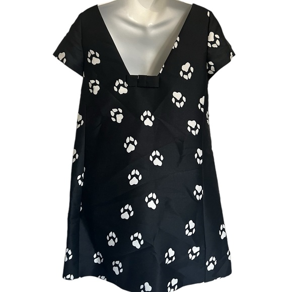 Kate Spade Paw Print Swing Dress Be Daring Black Size 2 NWT - Picture 2 of 11